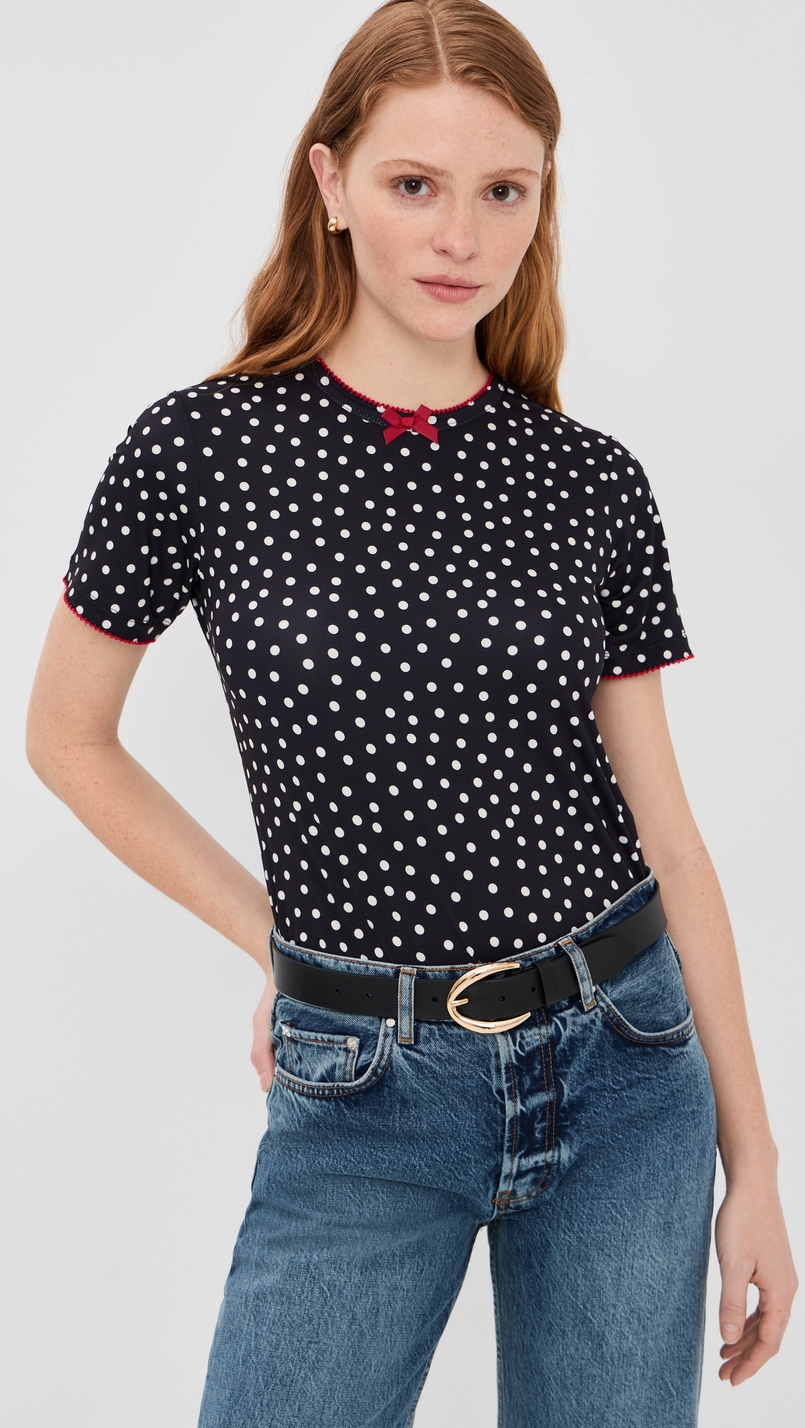 Polka-Dot T-Shirt Black/White Dots