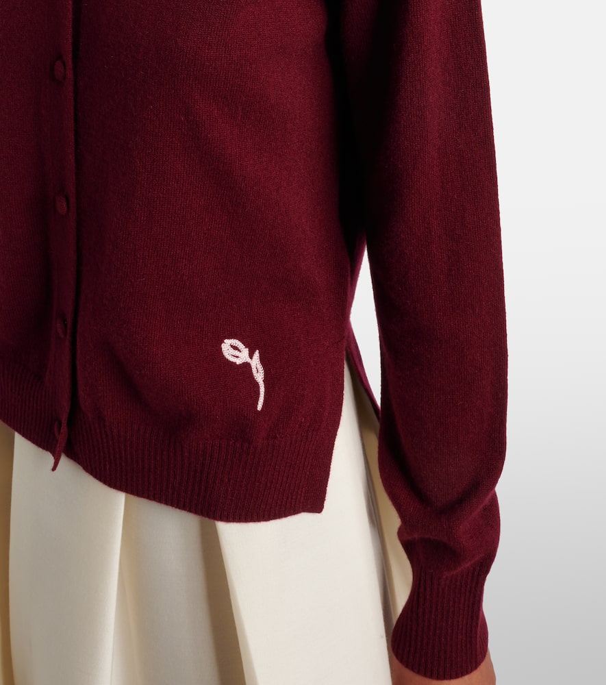 Embroidered cashmere and wool cardigan
