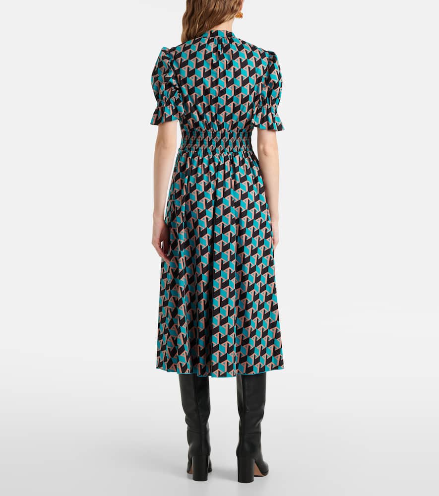Erica printed cotton midi dress