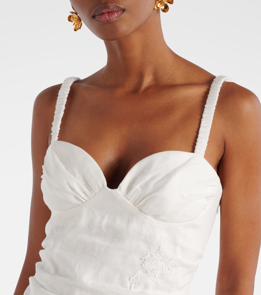 Alessandra embroidered linen top
