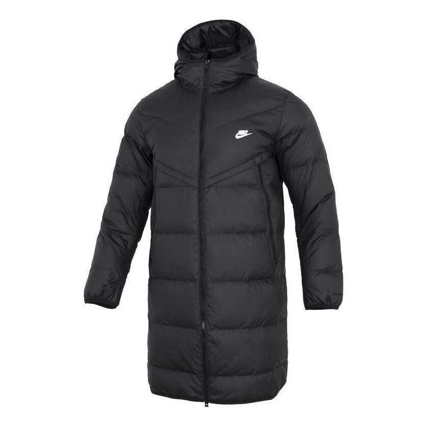 Hooded Puffer Long Coat 'Black'