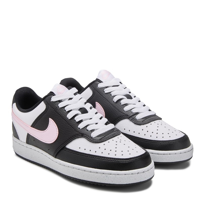 Women's Court Vision Low Sneakers (Black/Pink/White)