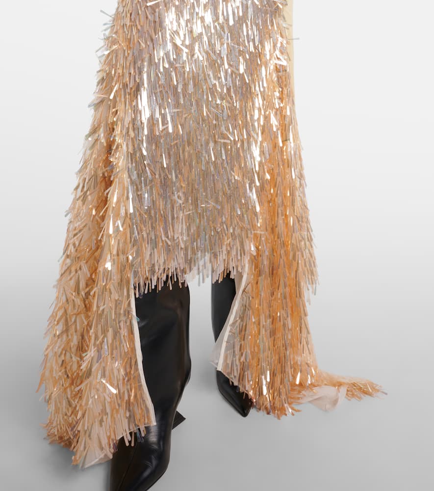 Tiara sequinned asymmetric gown