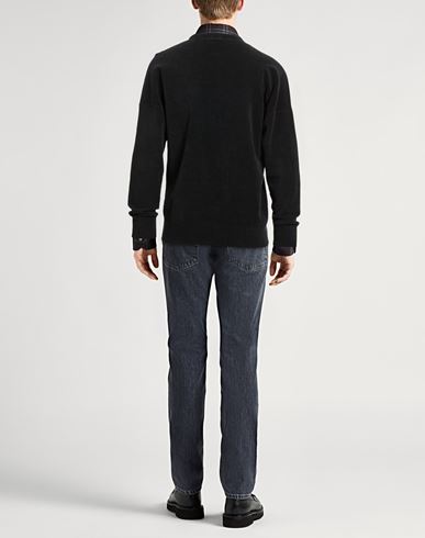 Man Sweater Black Size 40 Cotton, Virgin Wool