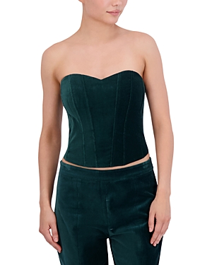 Strapless Velvet Bustier Top