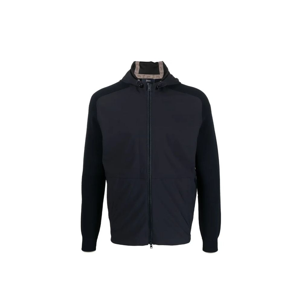 Cotton Hooded Jacket — Navy