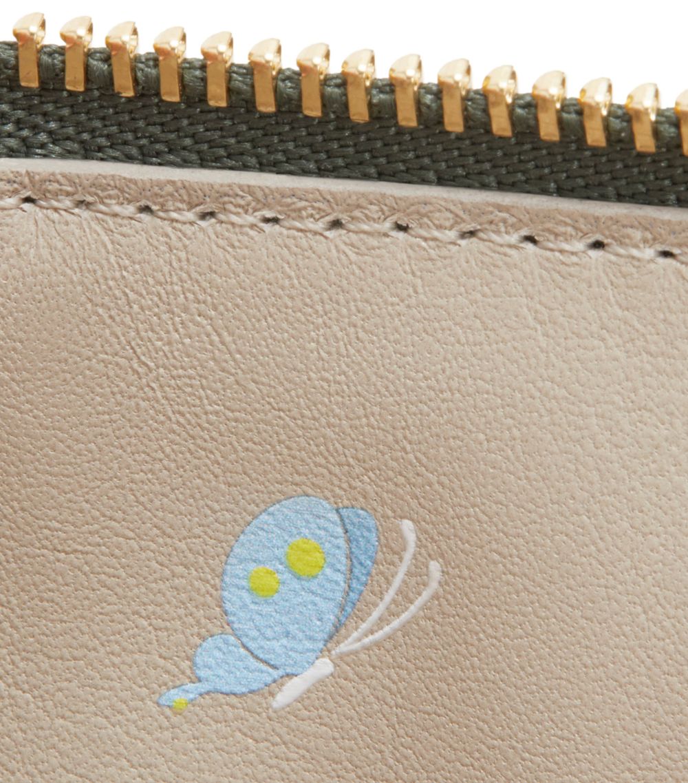 X Suna Fujita Calfskin Panda Zipped Card Holder