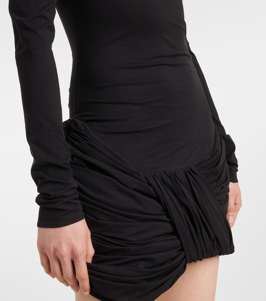 Ruched silk-blend minidress