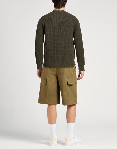 Man Sweater Military green Size S Wool