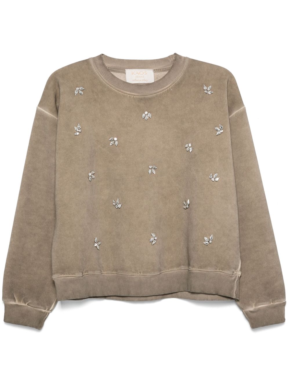 Crystal-embellished sweatshirt - Grey
