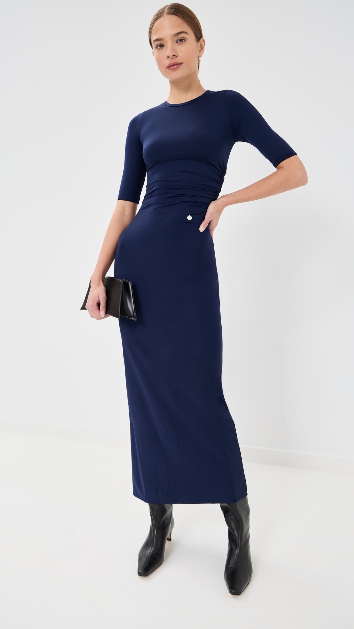 Fluid Jersey Long Dress Indigo