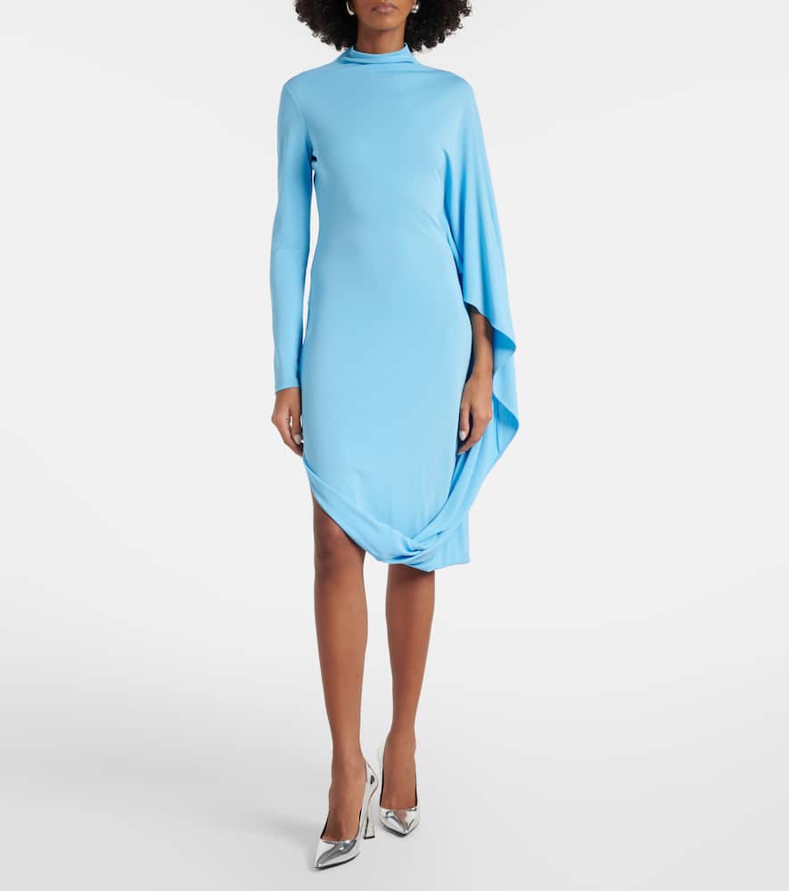 Draped jersey midi dress