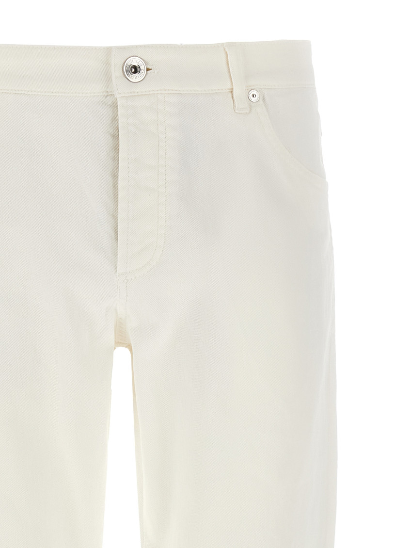 Brunello Cucinelli logo-patch trousers - White