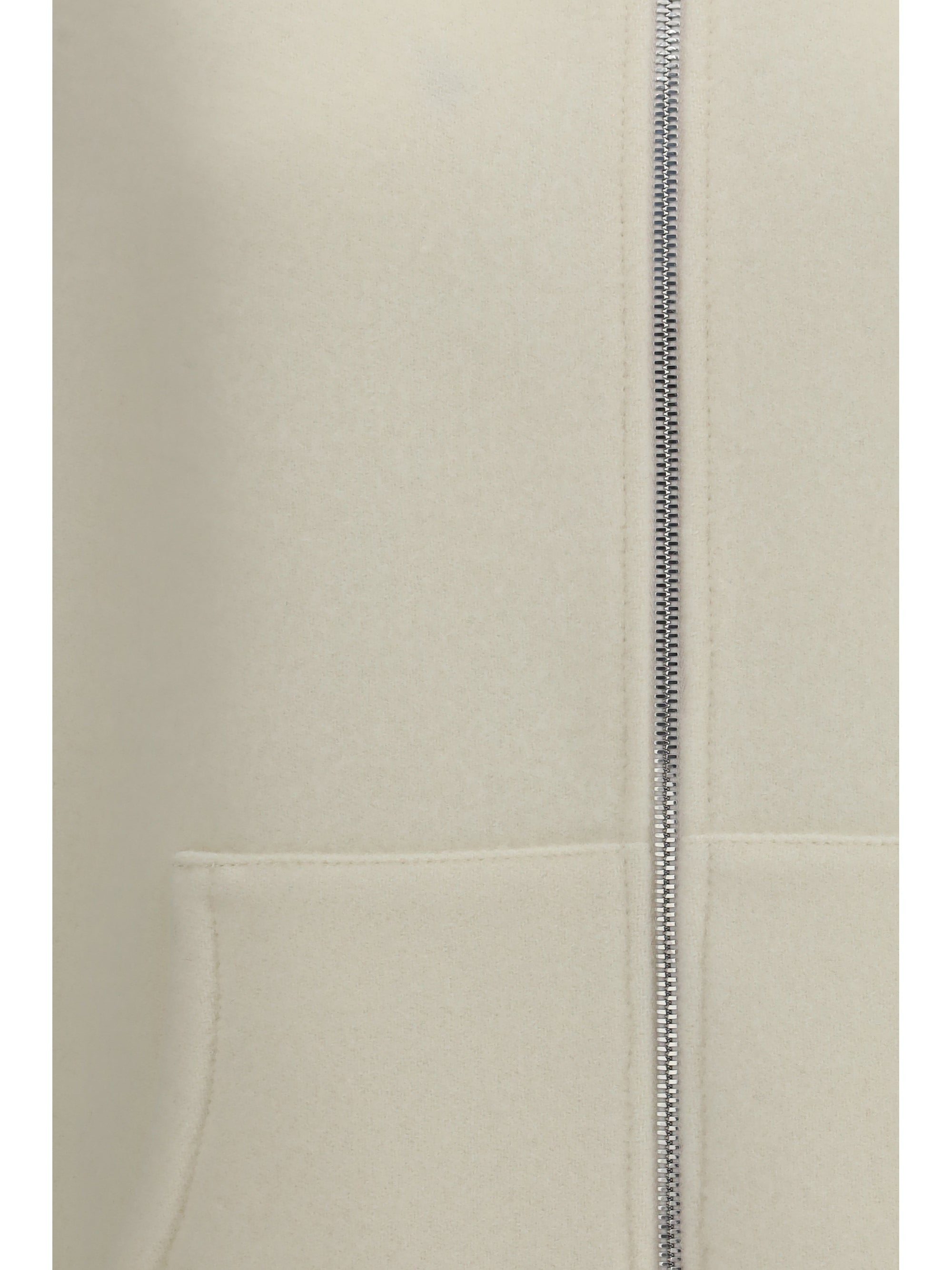 Virgin Wool Fleece Vest — White
