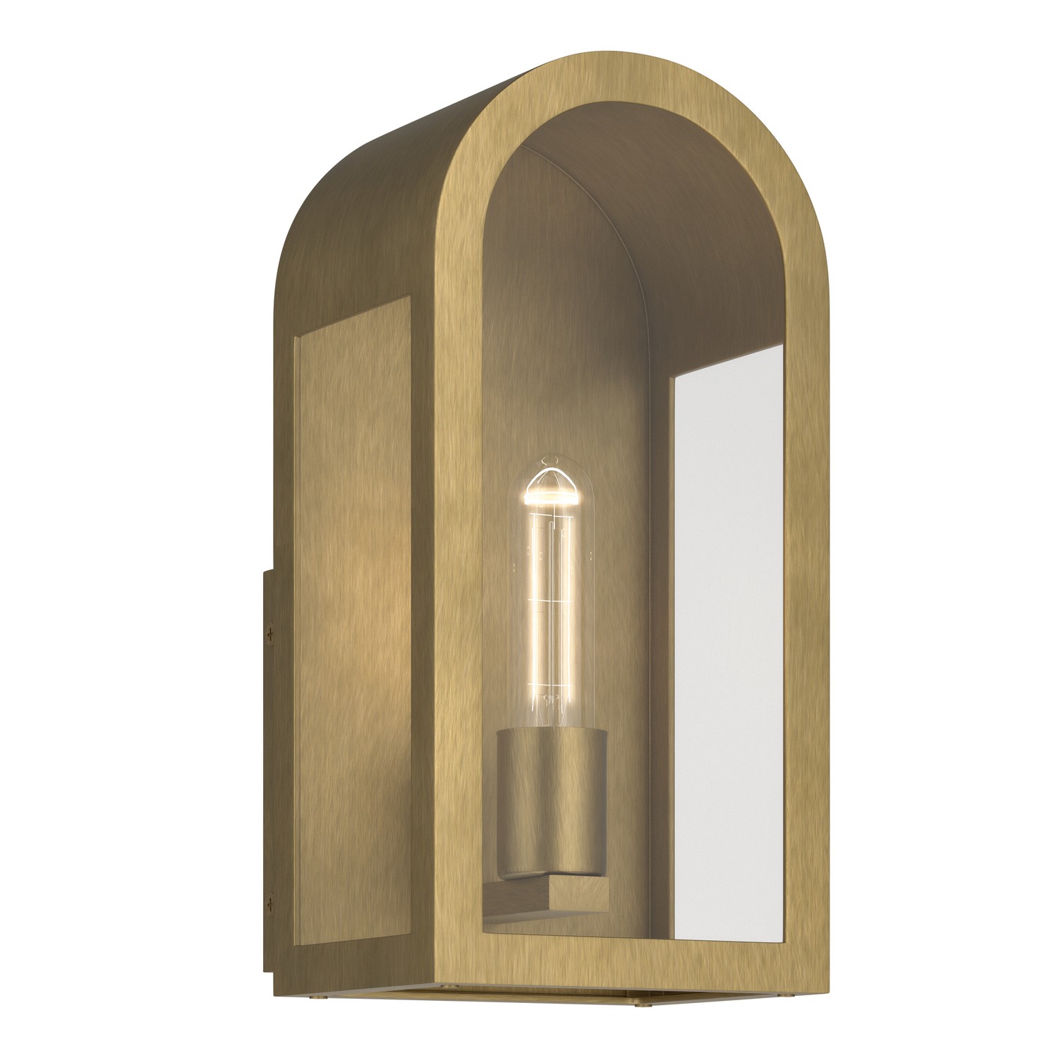 Natural Brass Outdoor Wall Mount from the Marea Collection