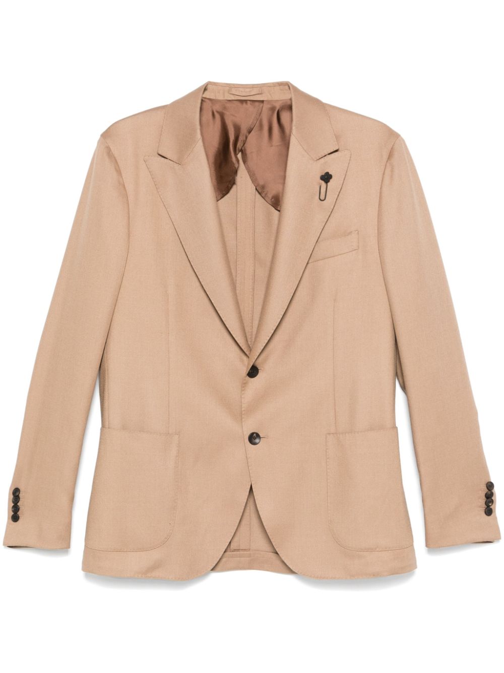 Brooch-detail blazer - Grey