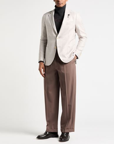 Man Blazer Beige Size 40 Cotton, Linen
