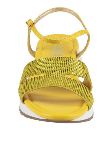 Woman Sandals Yellow Size 6 Leather