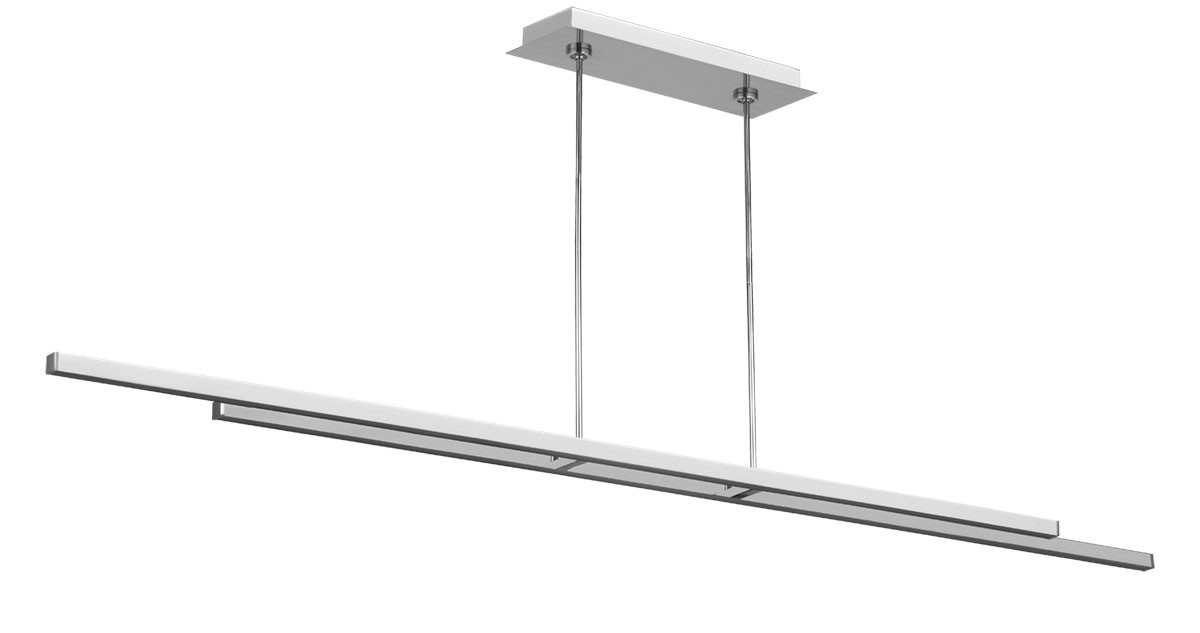 Polished Stainless Steel LED Linear Suspension from the Stagger Collection