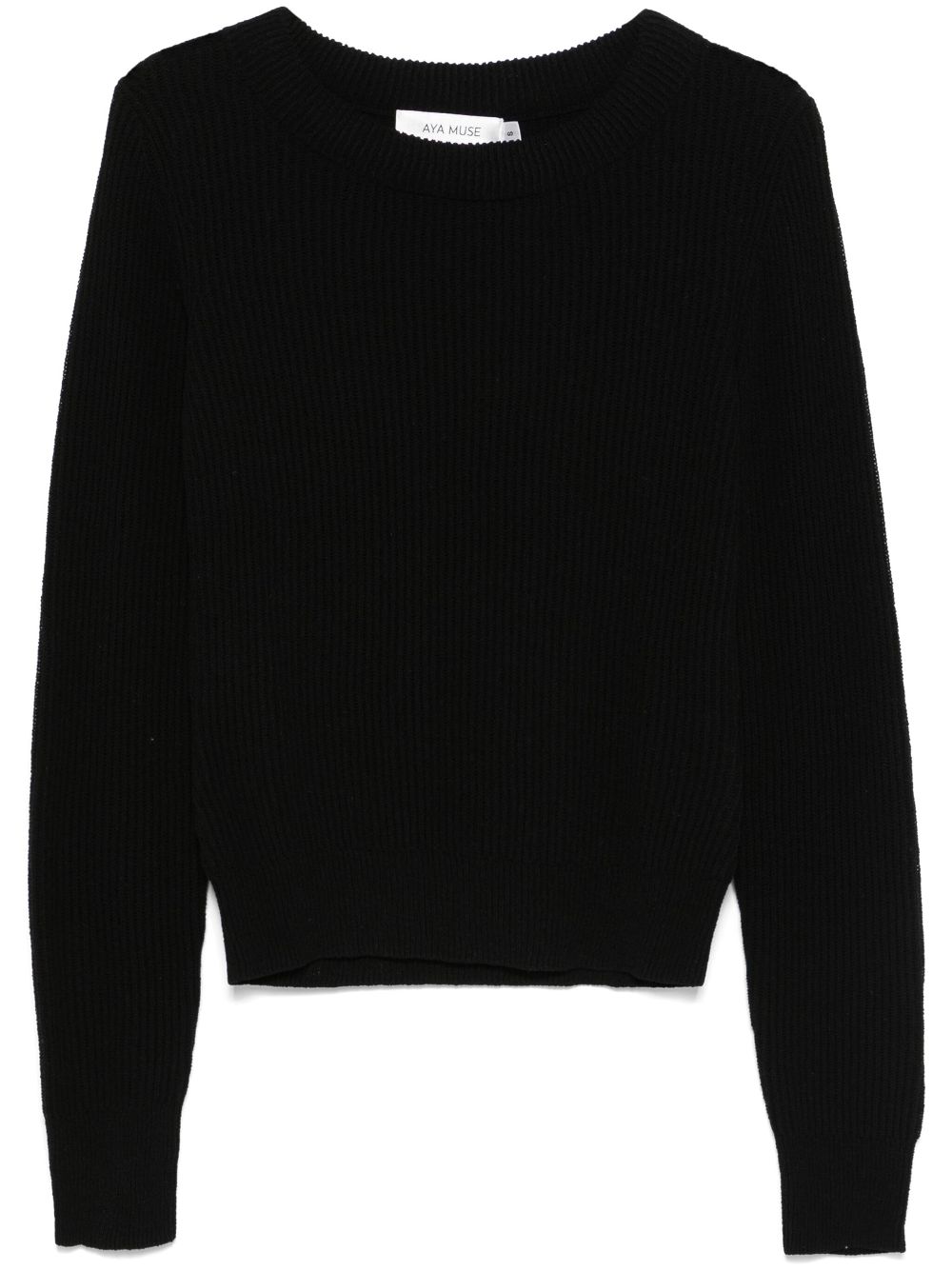 Ribbed-knit sweater - Black