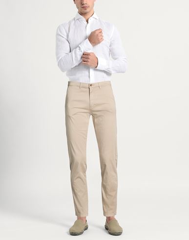 Man Pants Beige Size 36 Cotton, Elastane