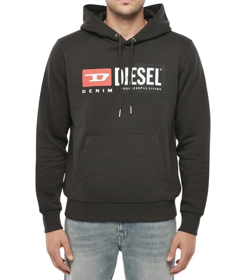 Black Graphic Logo Hoodie