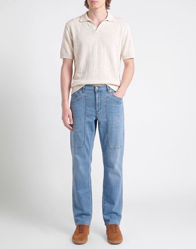 Man Jeans Blue Size 42 Cotton, Elastane