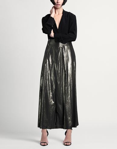 Woman Maxi skirt Gunmetal Size 12 Cotton, Polyester