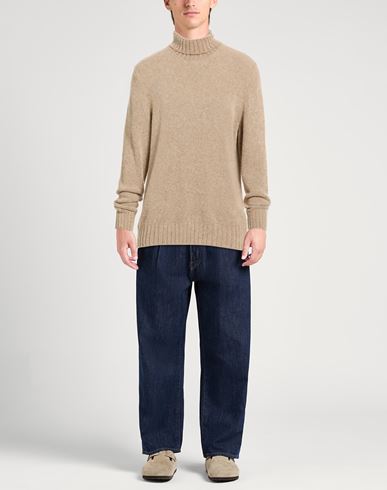 Man Turtleneck Beige Size 46 Virgin Wool, Polyamide