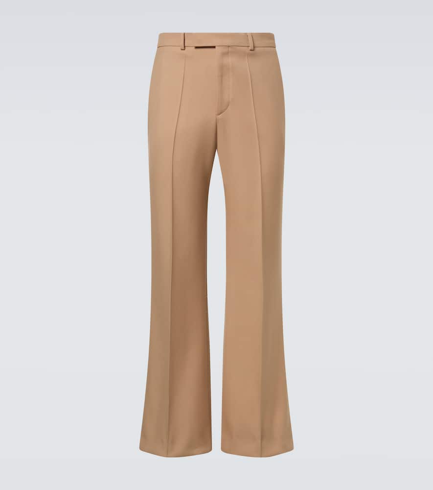 Virgin wool gabardine flared pants