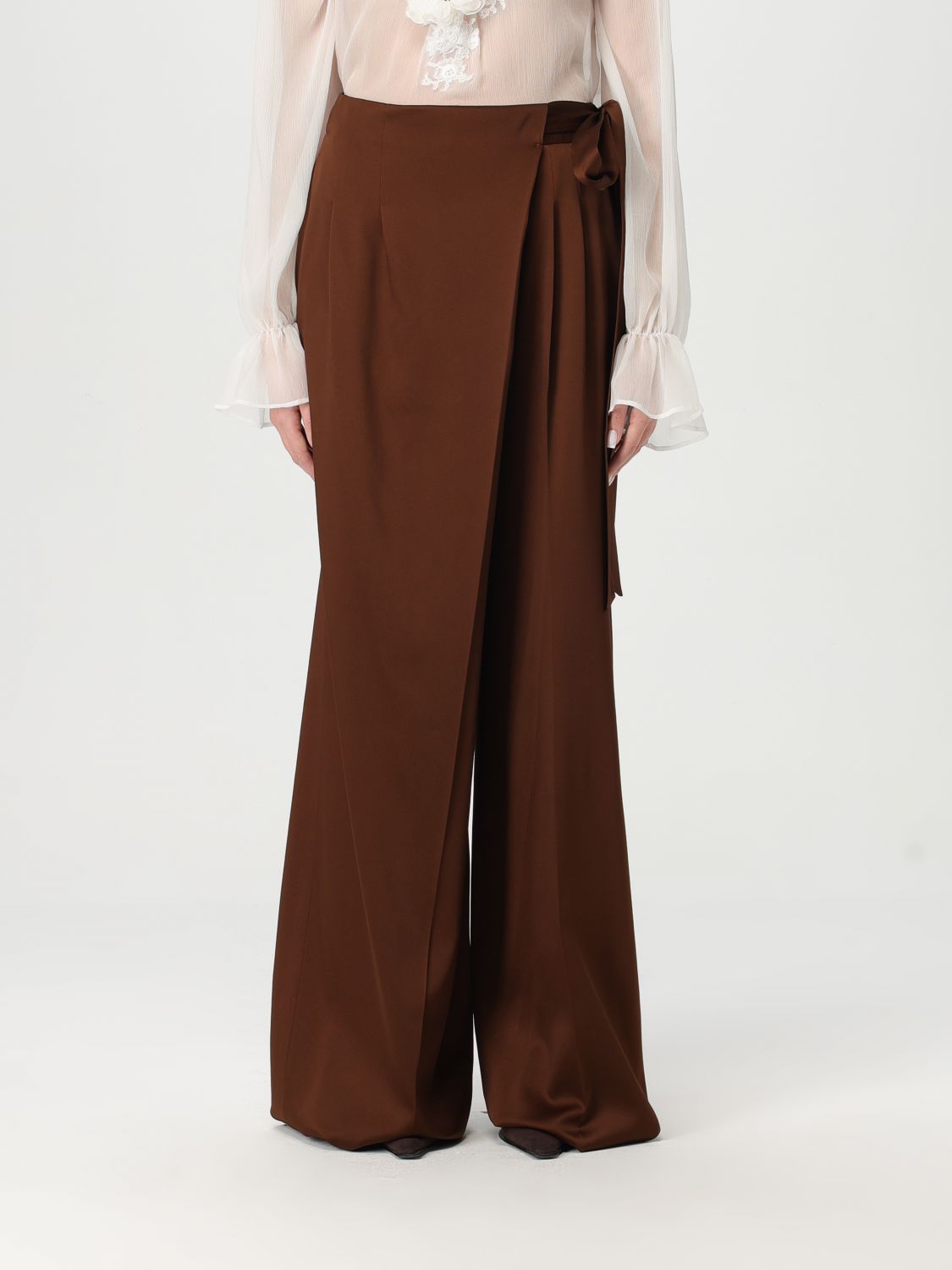 Tied-waist trousers - Brown