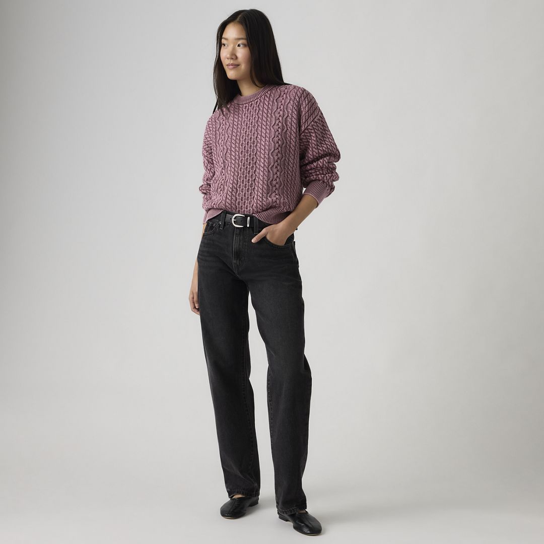 Eilah Cable Crewneck Sweater