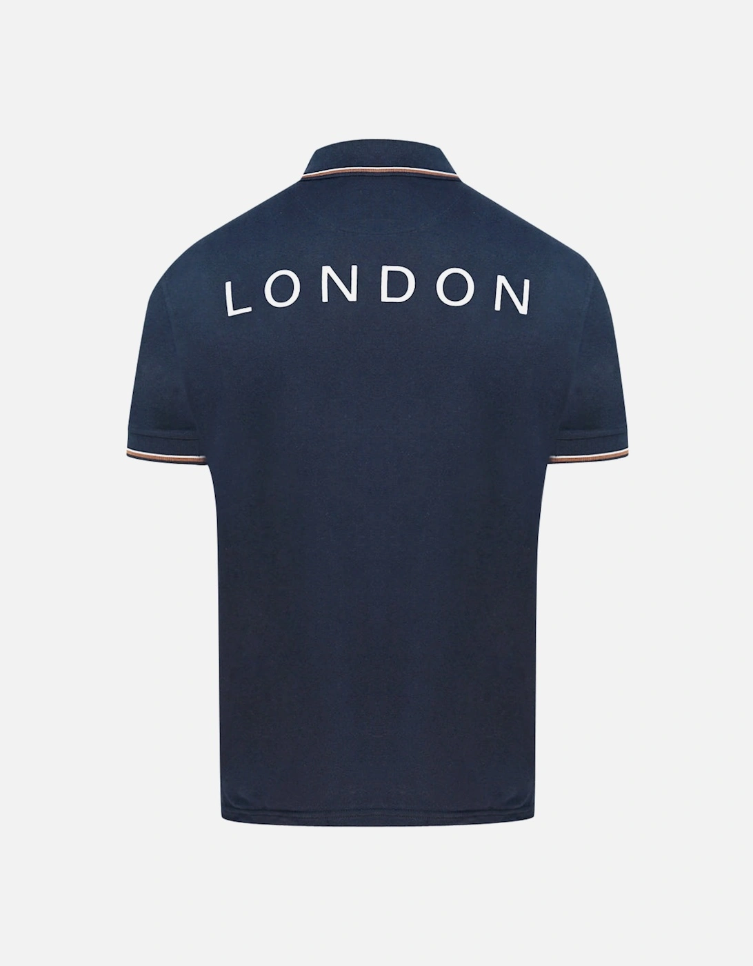Men's Aquascutum Aldis Crest Blue Polo Shirt - Navy