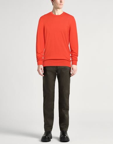 Man Sweater Orange Size 46 Super 140s Wool
