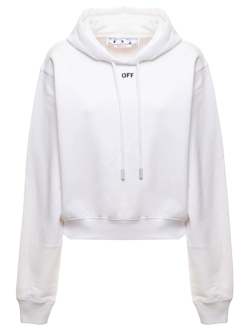 Off-stamp cropped hoodie