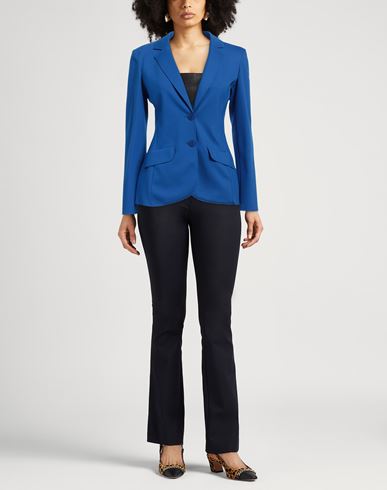 Caractère Woman Blazer Bright blue Size 10 Viscose, Polyamide, Elastane