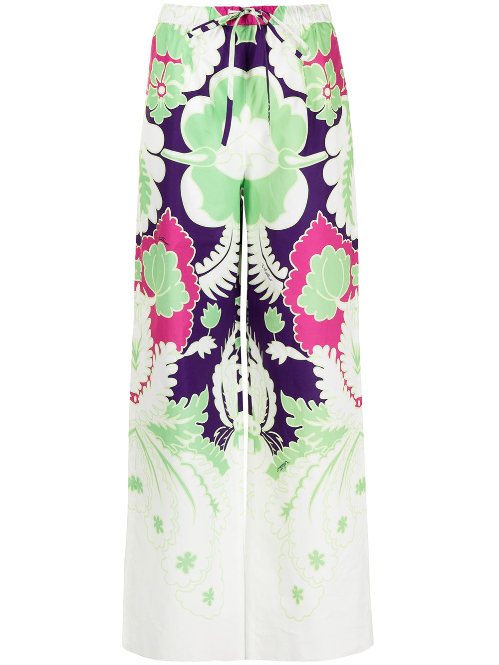 Printed wide-leg trousers - Green