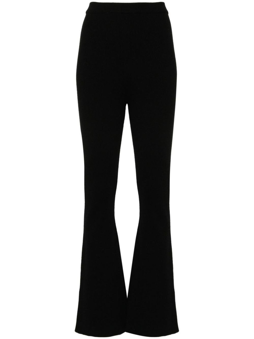 Ribbed flared trousers - Black