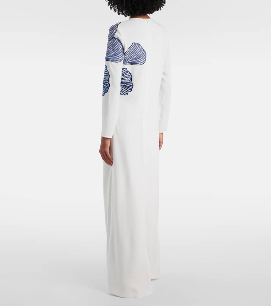 Austie embroidered crêpe gown