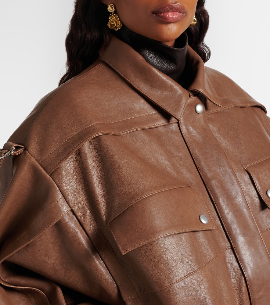 Oversized leather jacket