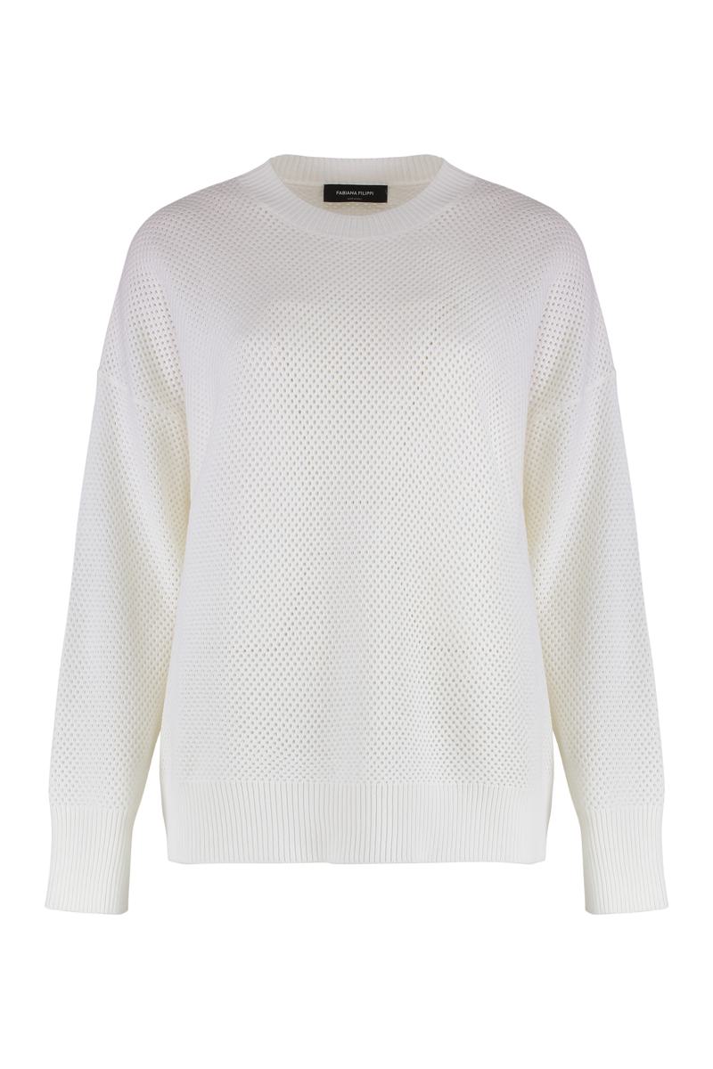 Wool-Cotton Blend Crew-Neck Sweater