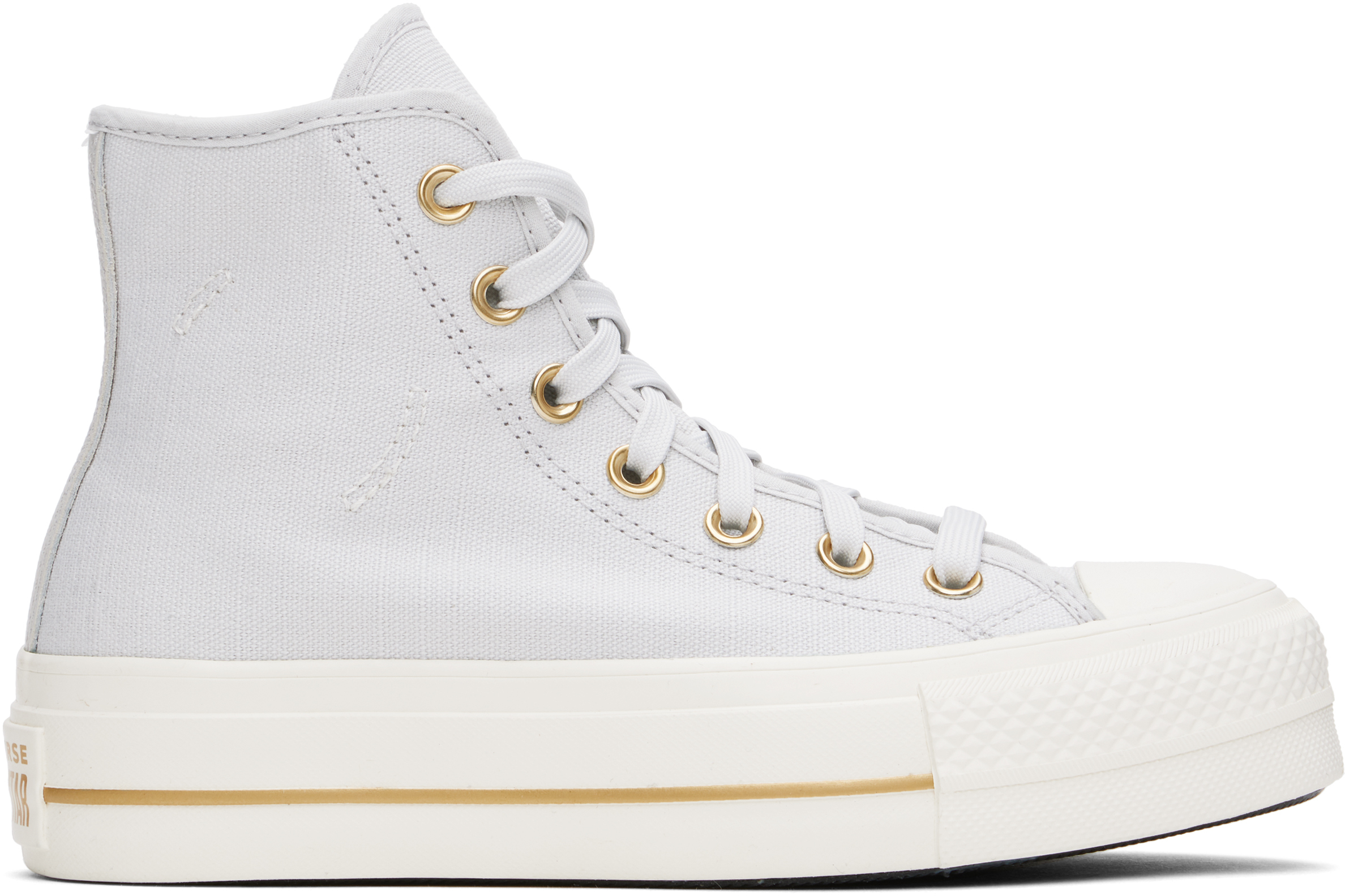 Gray Chuck Taylor All Star Lift Platform Tailored Lines High Top Sneakers