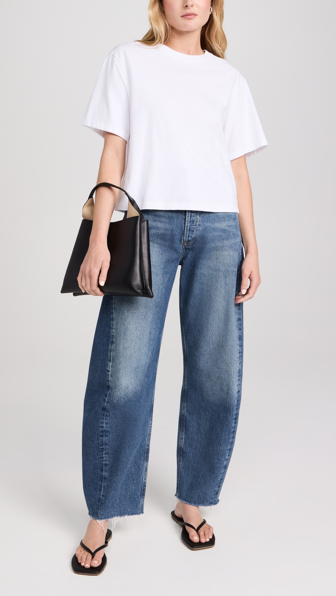 Luna High Rise Curved Taper Jeans Split