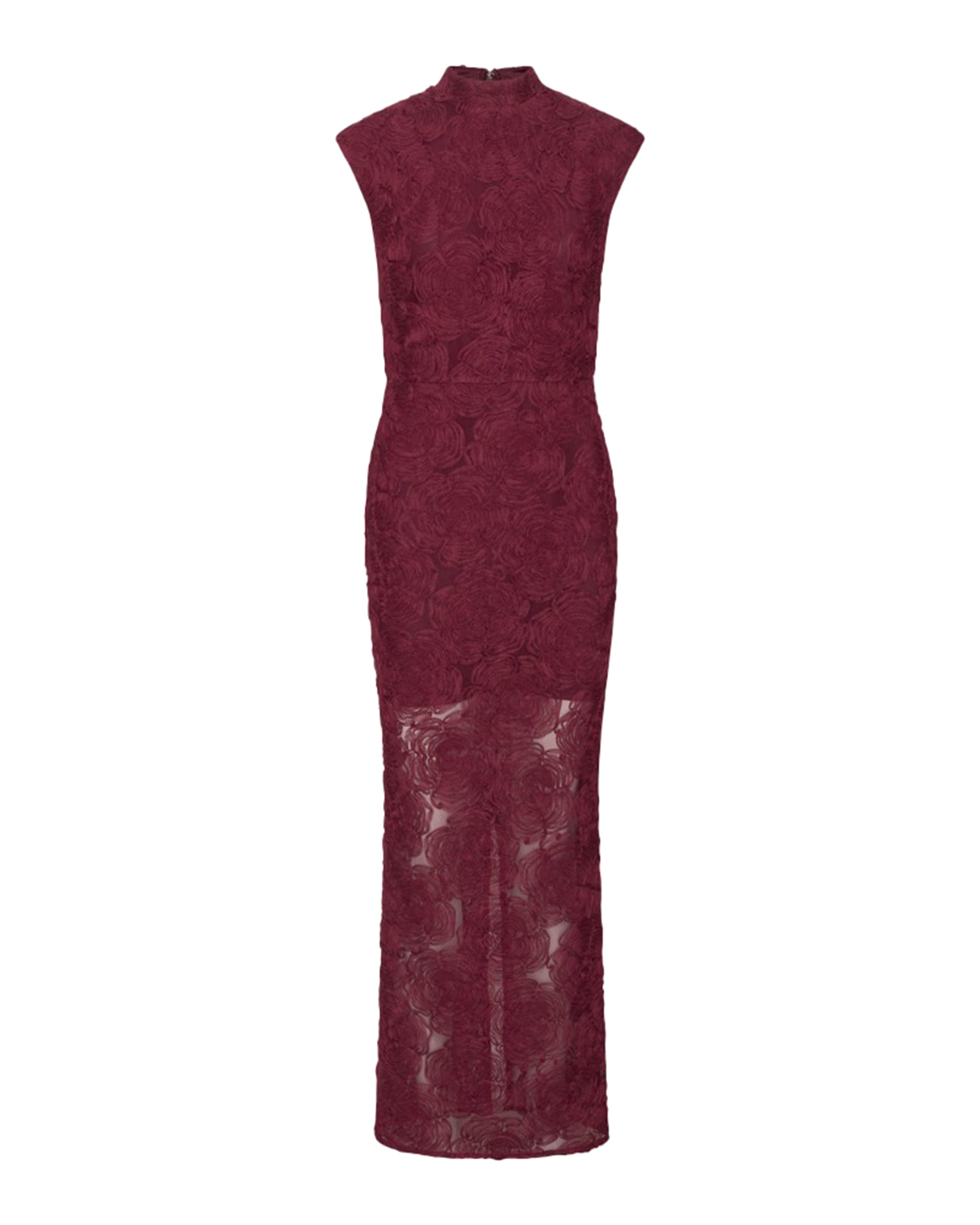 Floral Mesh Maxi Dress — Purple