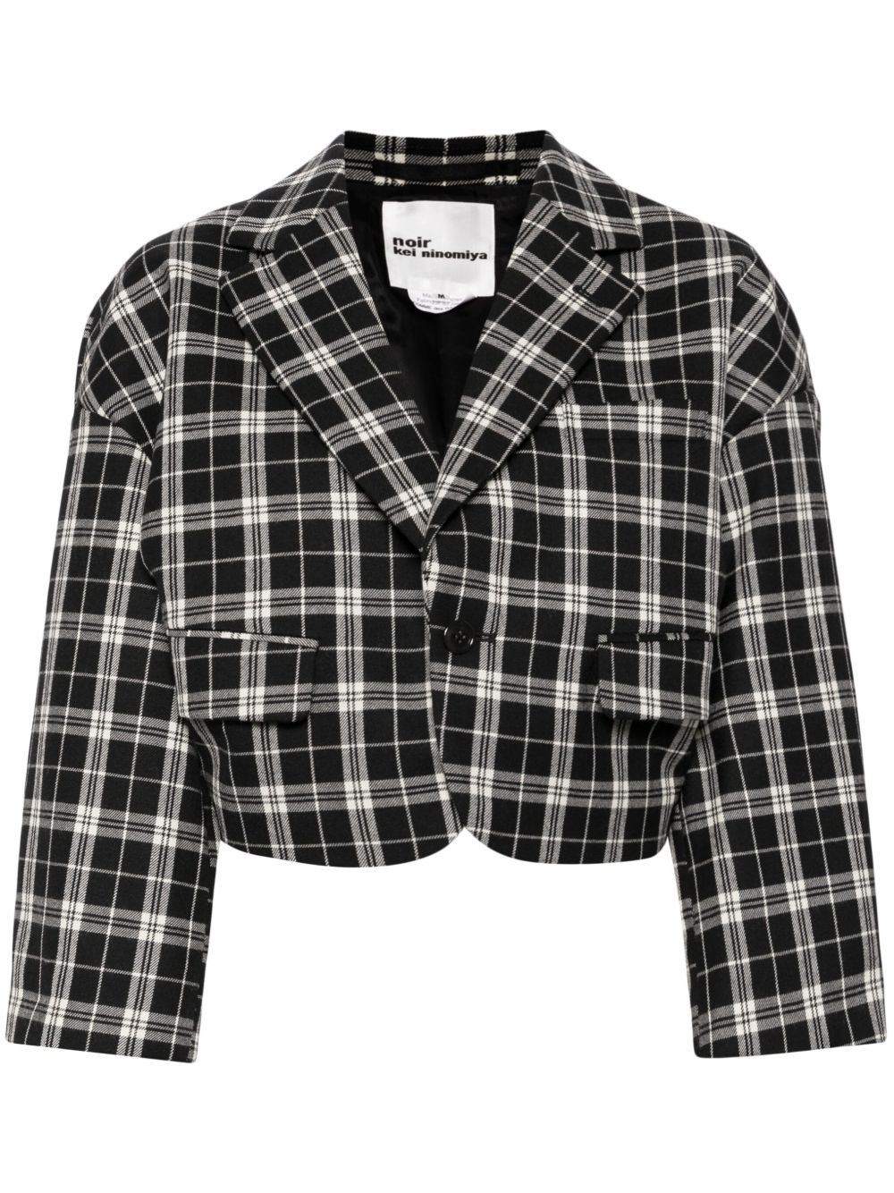 Noir Kei Ninomiya checked cropped blazer - Black