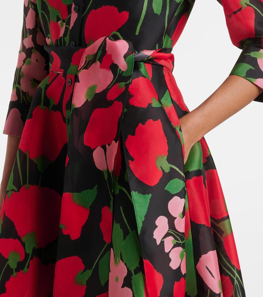 Floral silk gazar gown