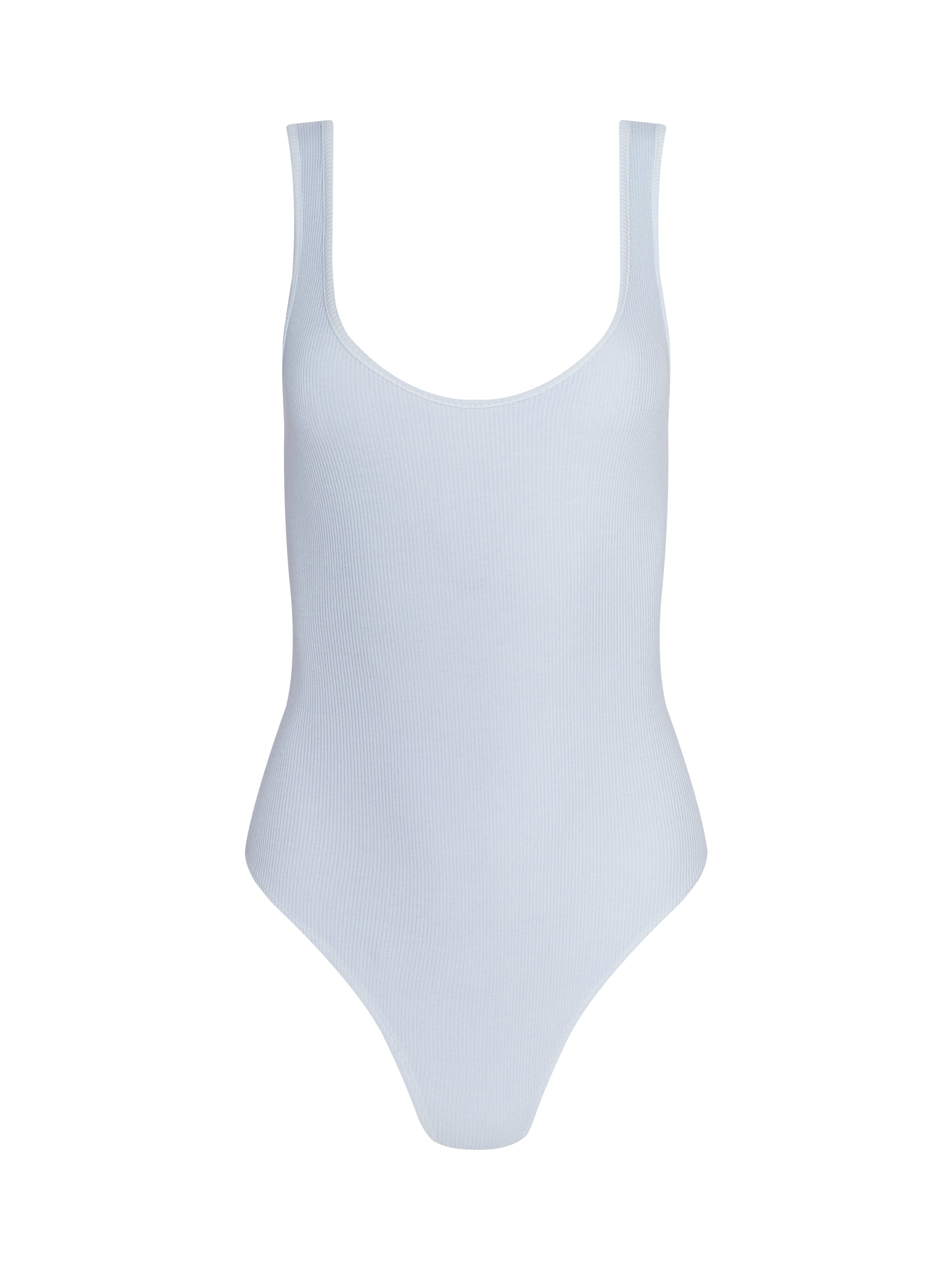 Nica Scoopneck Bodysuit In Pale Mist Blue
