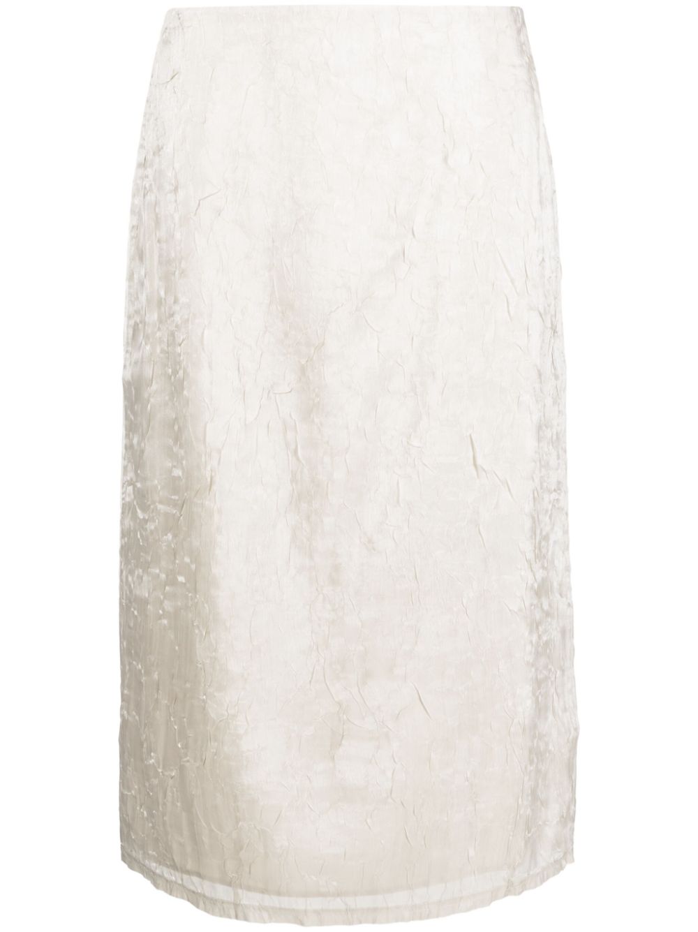 Crushed-velvet midi skirt - Neutrals