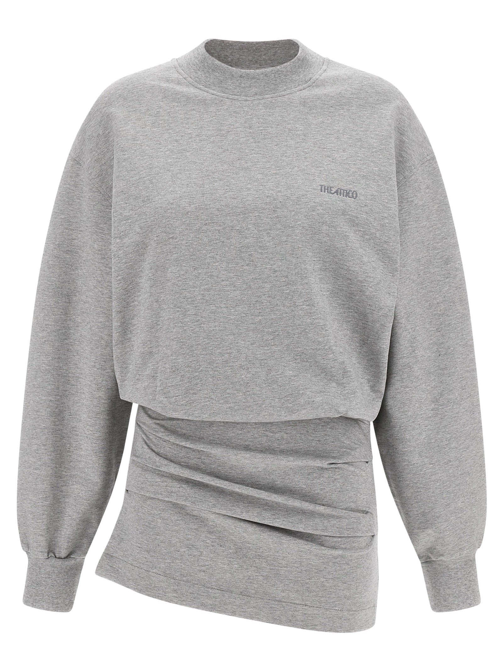 Oversized Fleece Sweatshirt Dress — Grey