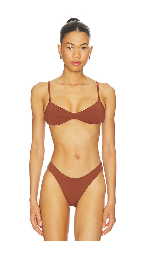 HAIGHT. Monica Bikini Top in Brown. - XS also in S, M